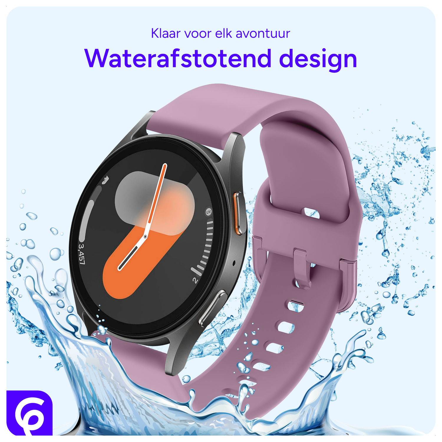 SBG Universeel Smartwatch / Horloge Bandje - Siliconen - 20MM - Paars afbeelding 6