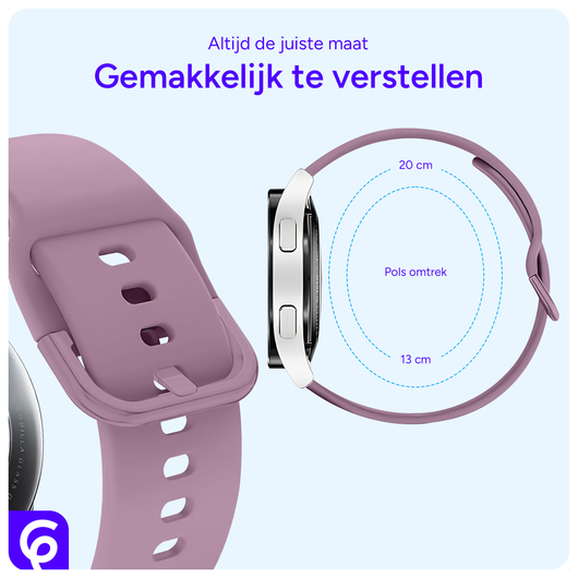 SBG Universeel Smartwatch / Horloge Bandje - Siliconen - 20MM - Paars afbeelding 2