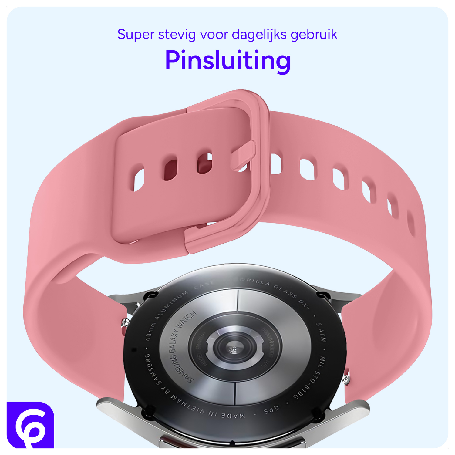 SBG Universeel Smartwatch / Horloge Bandje - Siliconen - 20MM - Roze afbeelding 3
