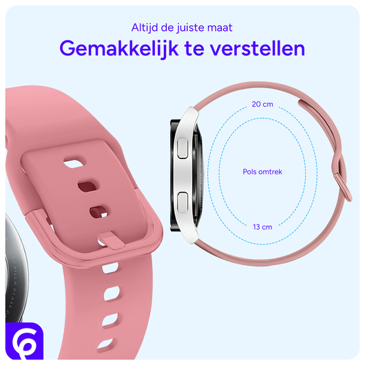 SBG Universeel Smartwatch / Horloge Bandje - Siliconen - 20MM - Roze afbeelding 2