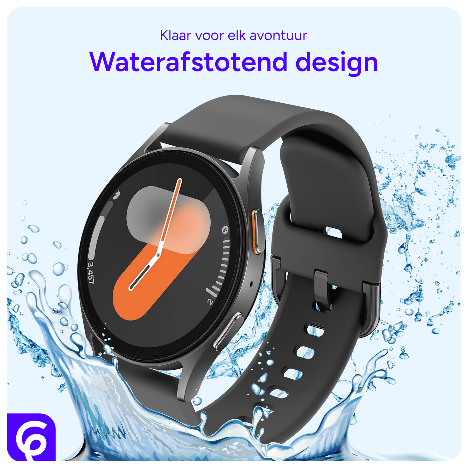 SBG Universeel Smartwatch / Horloge Bandje - Siliconen - 22MM - Antraciet afbeelding 5