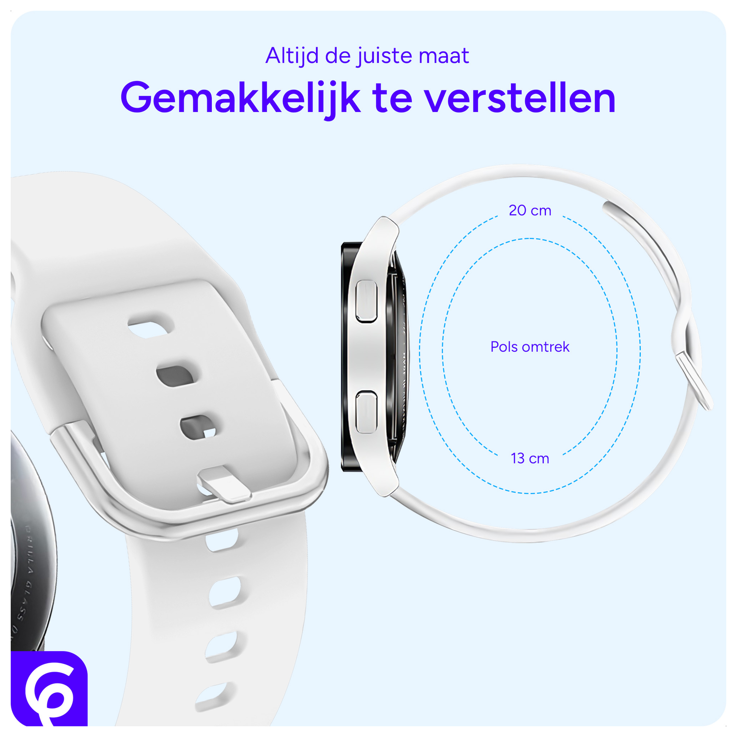 SBG Universeel Smartwatch / Horloge Bandje - Siliconen - 22MM - Wit afbeelding 2