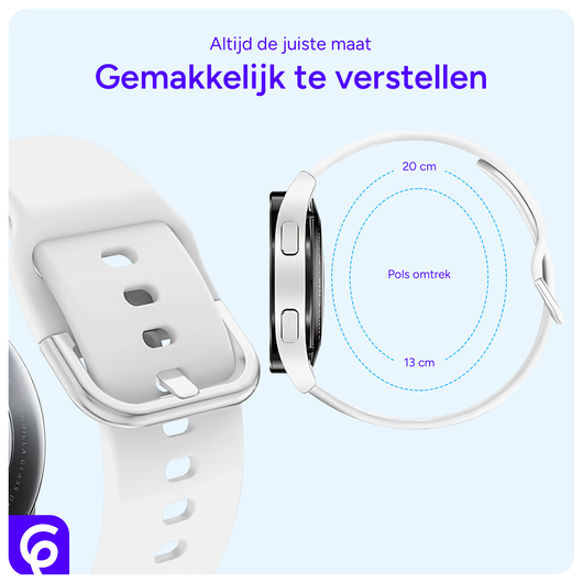 SBG Universeel Smartwatch / Horloge Bandje - Siliconen - 22MM - Wit afbeelding 2