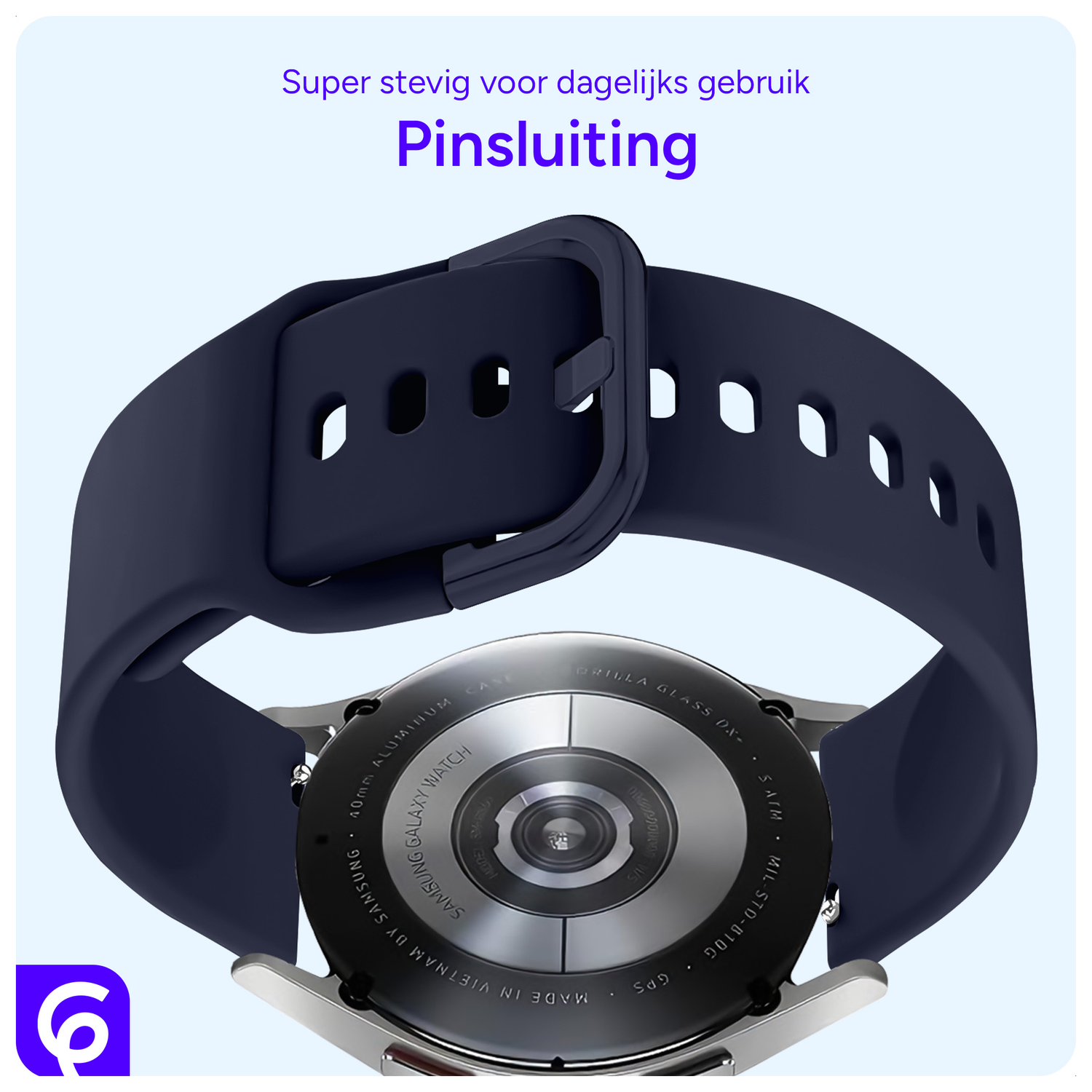 SBG Universeel Smartwatch / Horloge Bandje - 22MM - Midnight Blue afbeelding 3