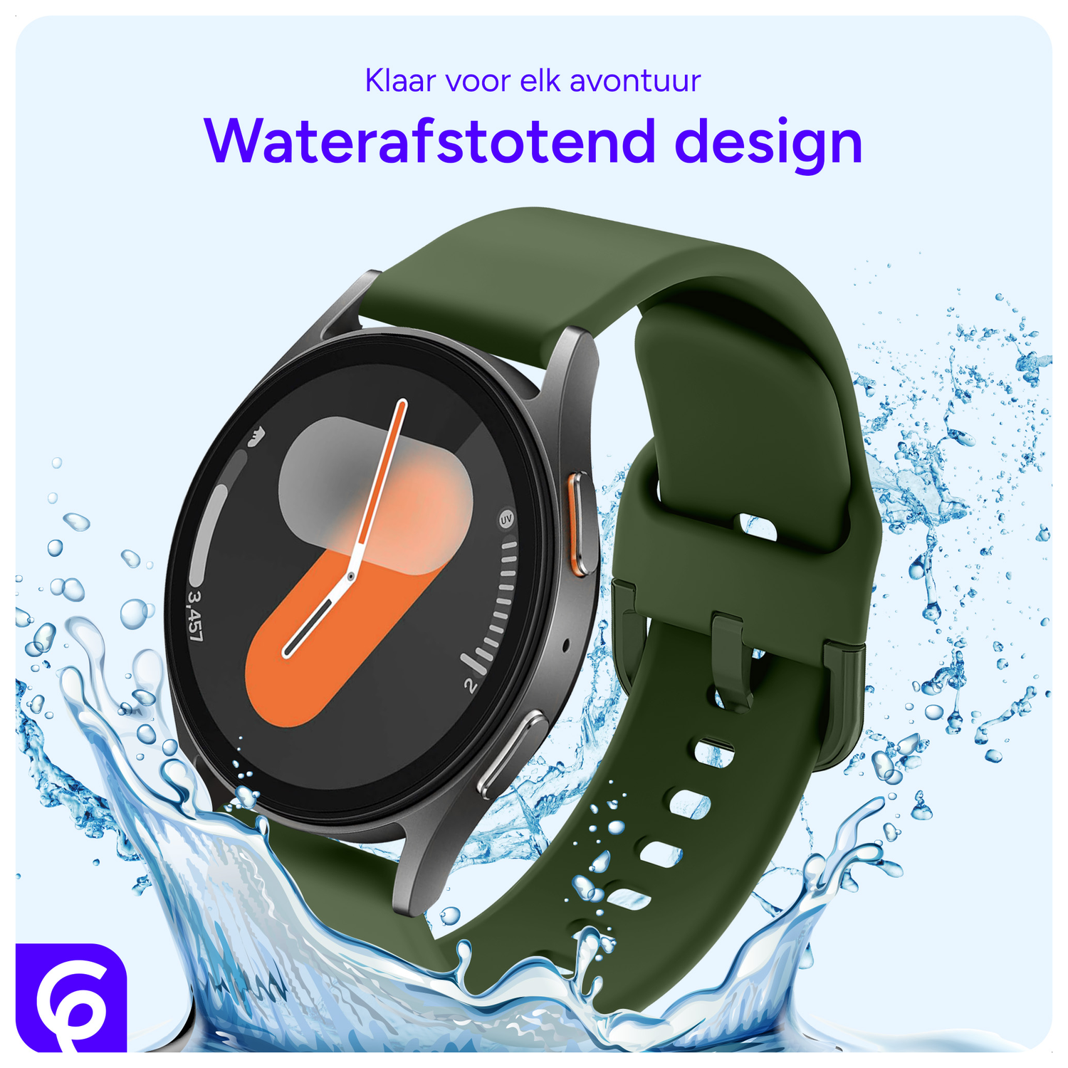 SBG Universeel Smartwatch / Horloge Bandje - Siliconen - 22MM - Groen afbeelding 6