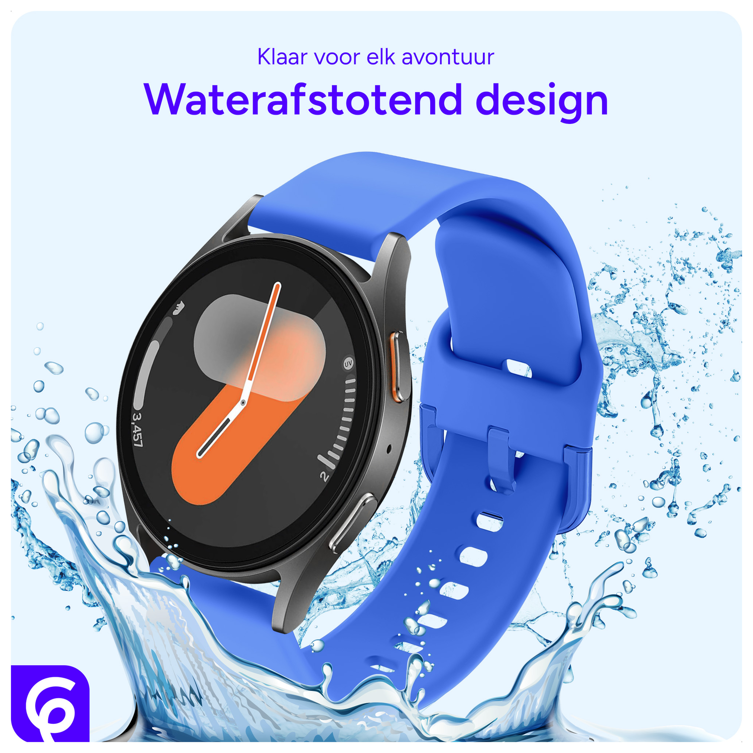 SBG Universeel Smartwatch / Horloge Bandje - Siliconen - 22MM - Blauw afbeelding 6