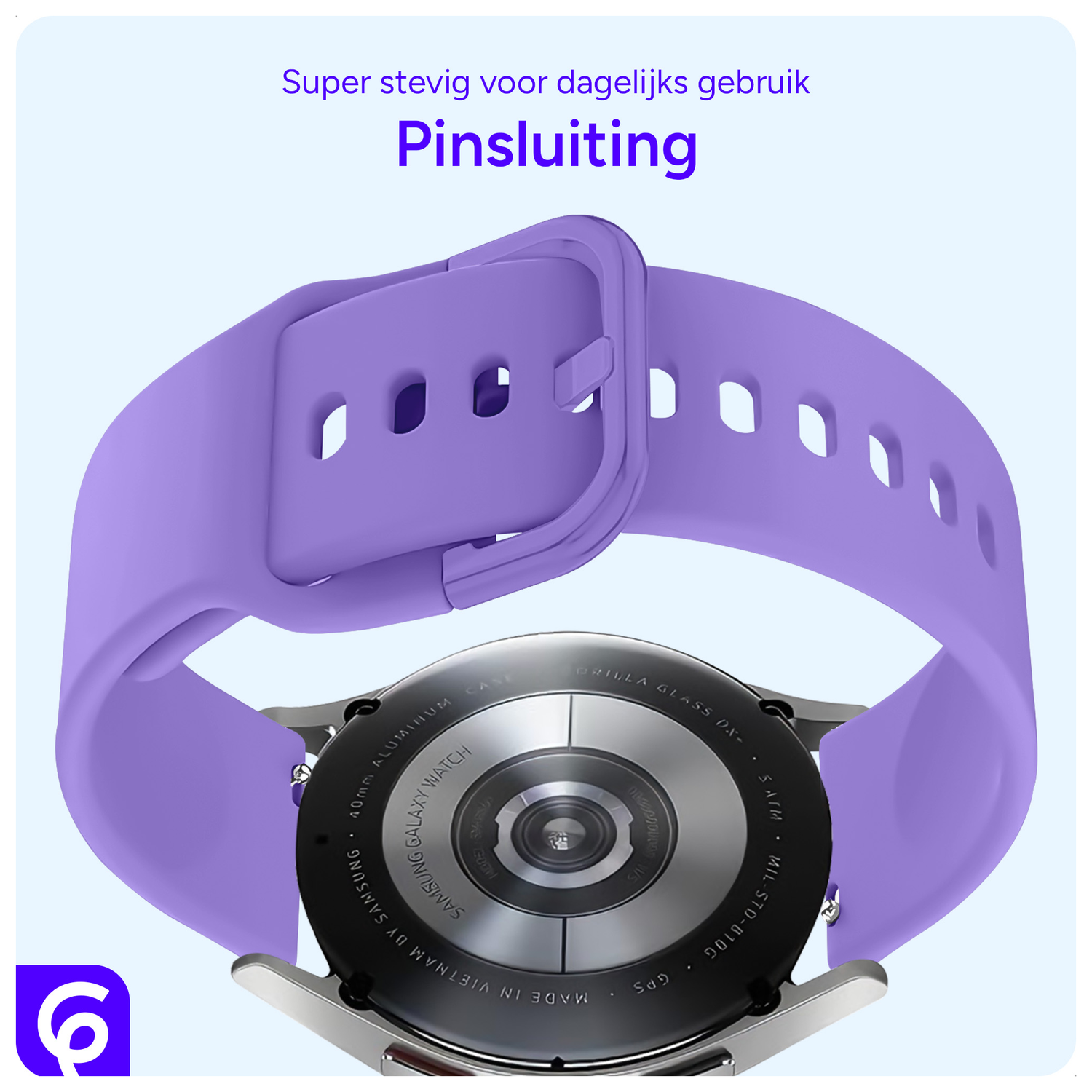 SBG Universeel Smartwatch / Horloge Bandje - Siliconen - 22MM - Lila afbeelding 3