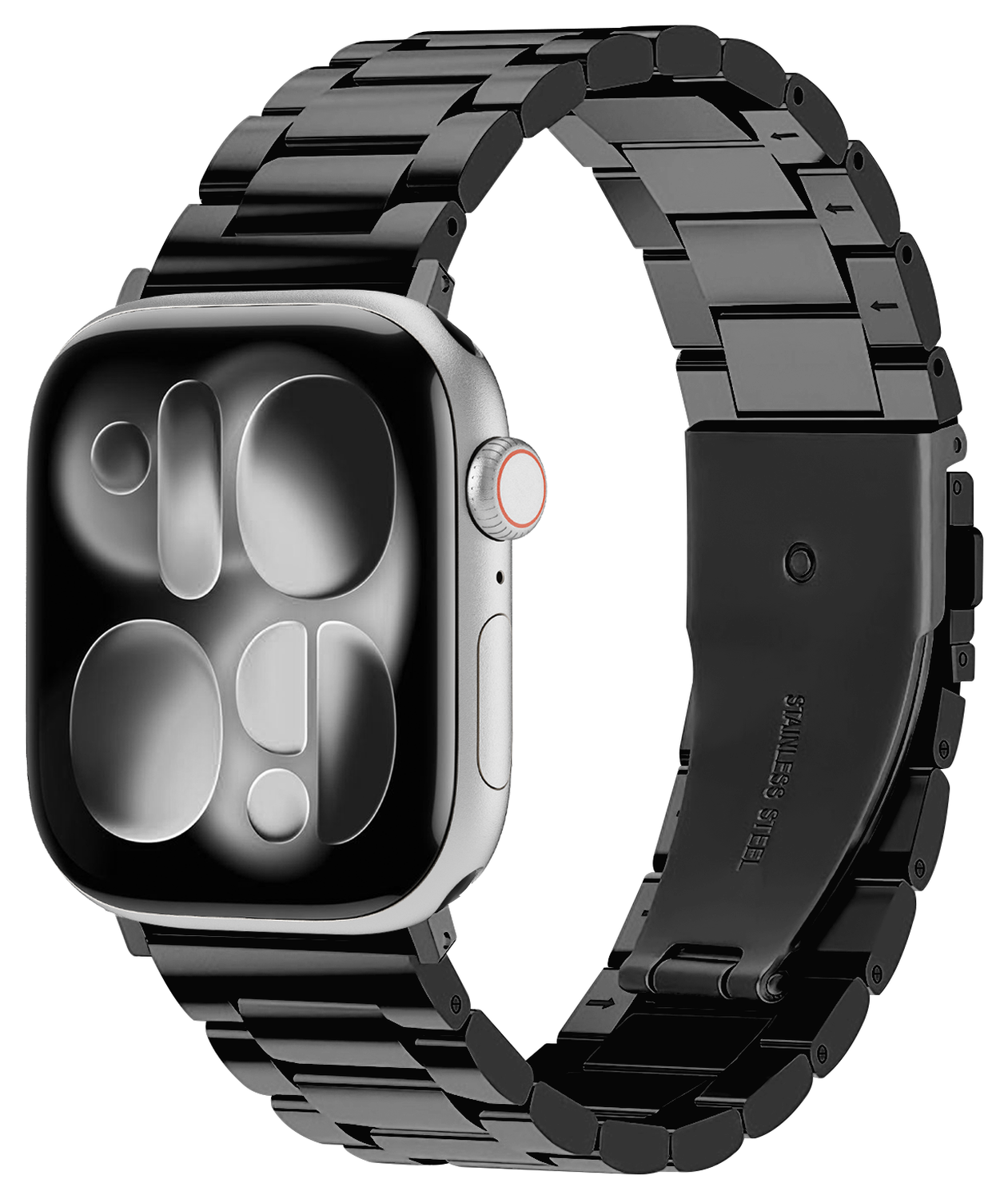 SBG RVS - Apple Watch Bandje - 1-11/SE - 38/40/41/42MM - Zwart afbeelding 1