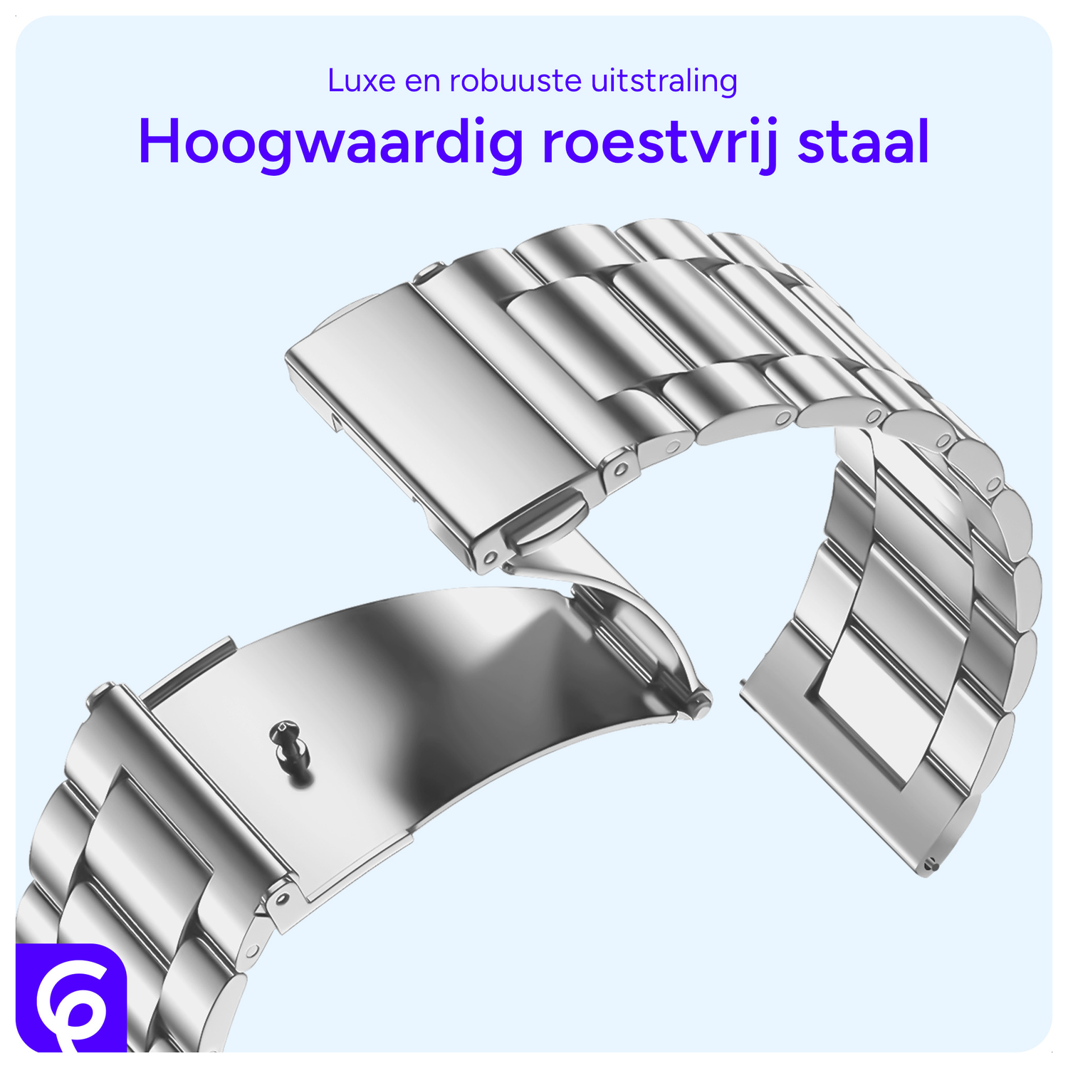 SBG RVS - Apple Watch Bandje - 1-11/SE/Ultra - 49/46/45/44/42MM - Zilver afbeelding 4