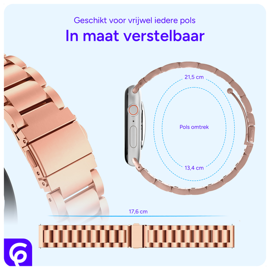 SBG RVS - Apple Watch Bandje - 1-11/SE/Ultra - 49/46/45/44/42MM - Rose Goud afbeelding 5