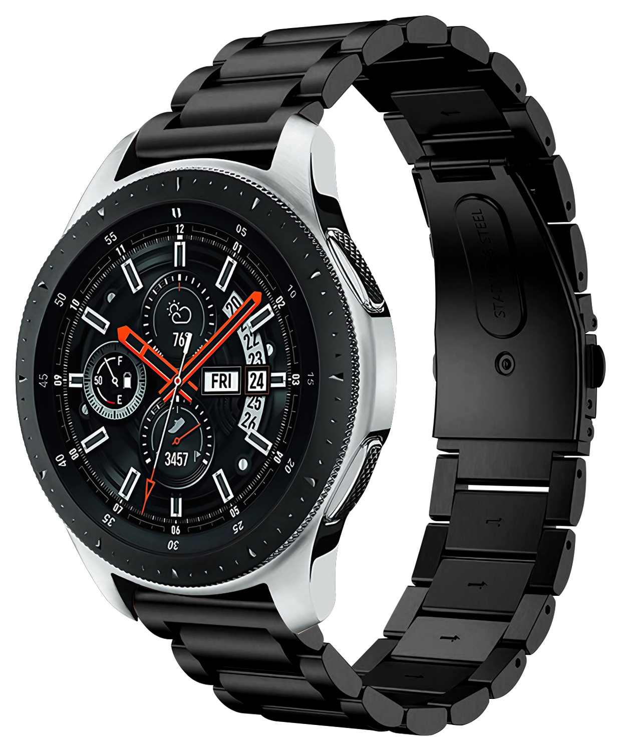 SBG RVS - Universeel Smartwatch / Horloge Bandje Schakels 20MM - Zwart afbeelding 1