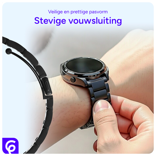 SBG RVS - Universeel Smartwatch / Horloge Bandje Schakels 22MM - Zwart afbeelding 2