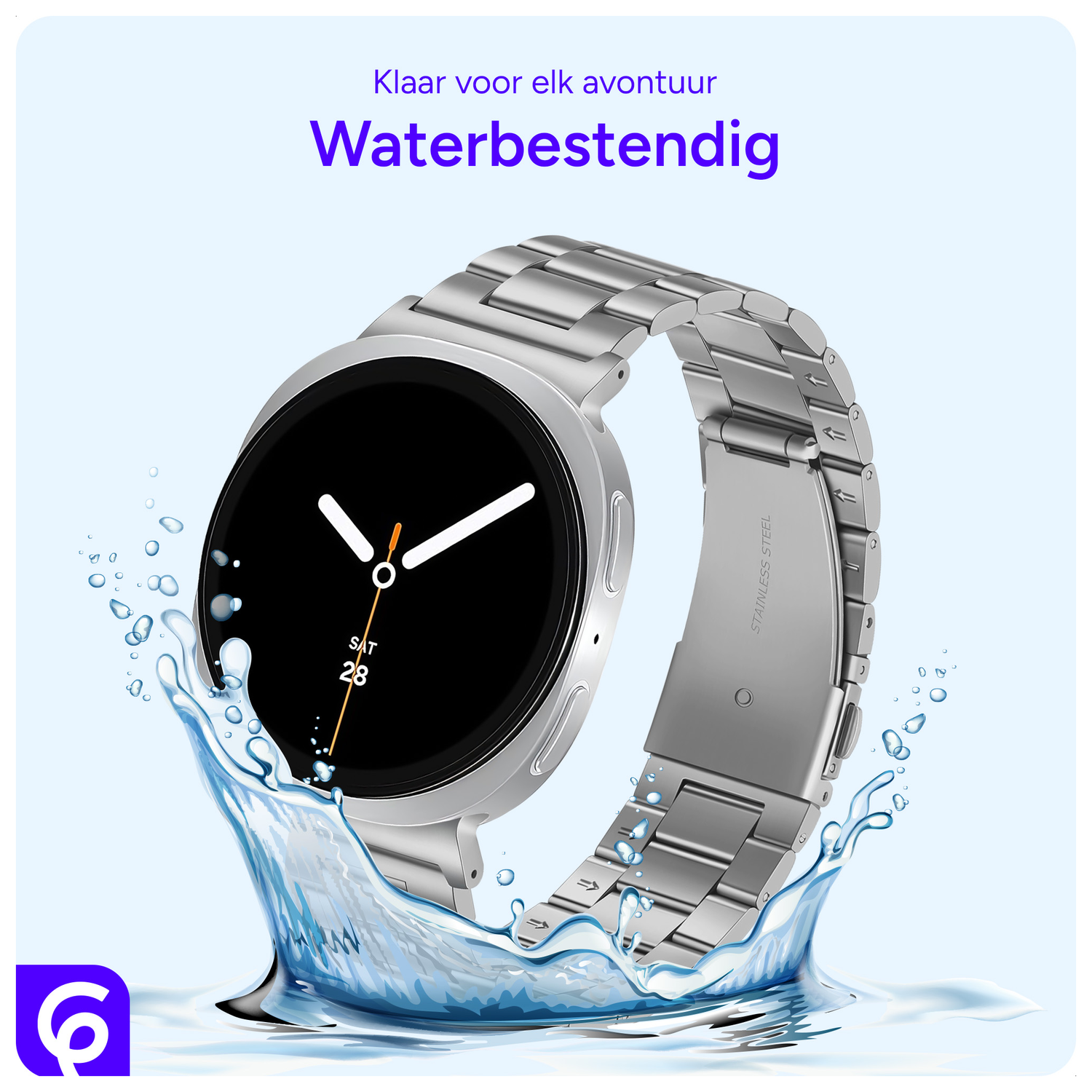 SBG RVS - Samsung Galaxy Watch 8 Bandje Schakels - Zilver afbeelding 3