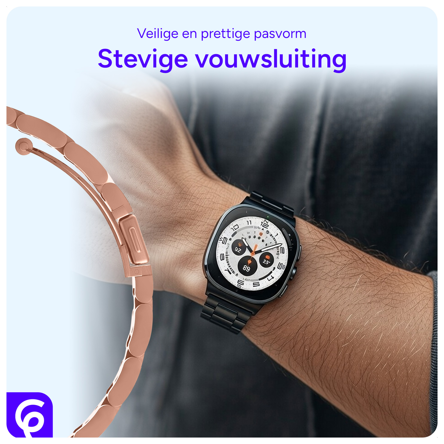 SBG RVS - Samsung Galaxy Watch Ultra Bandje Schakels - Rose Goud afbeelding 2