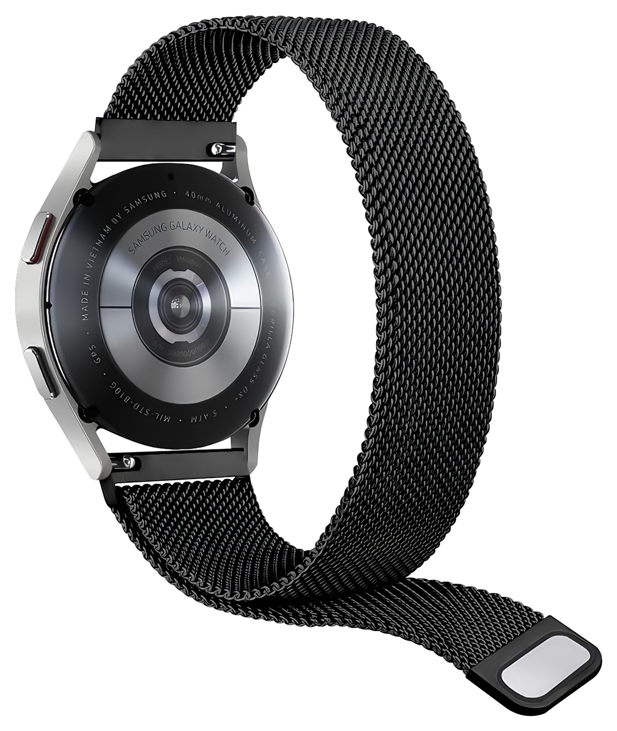 SBG Universeel Smartwatch / Horloge Bandje - Milanees - 20MM - Zwart afbeelding 9