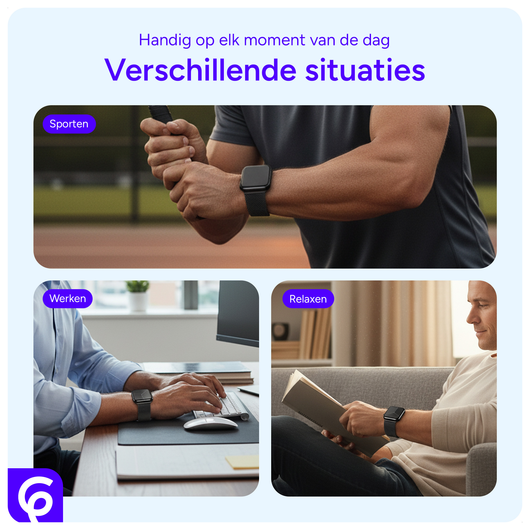 SBG Universeel Smartwatch / Horloge Bandje - Milanees - 20MM - Zwart afbeelding 6