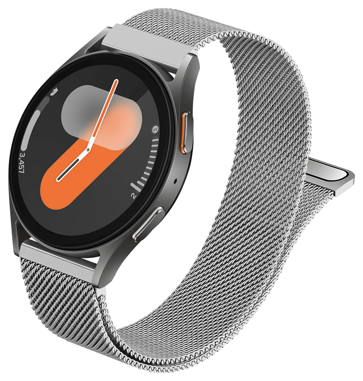 SBG Universeel Smartwatch / Horloge Bandje - Milanees - 20MM - Zilver afbeelding 8