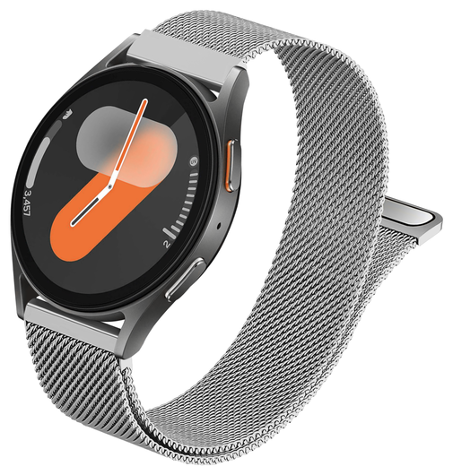 SBG Universeel Smartwatch / Horloge Bandje - Milanees - 20MM - Zilver afbeelding 8