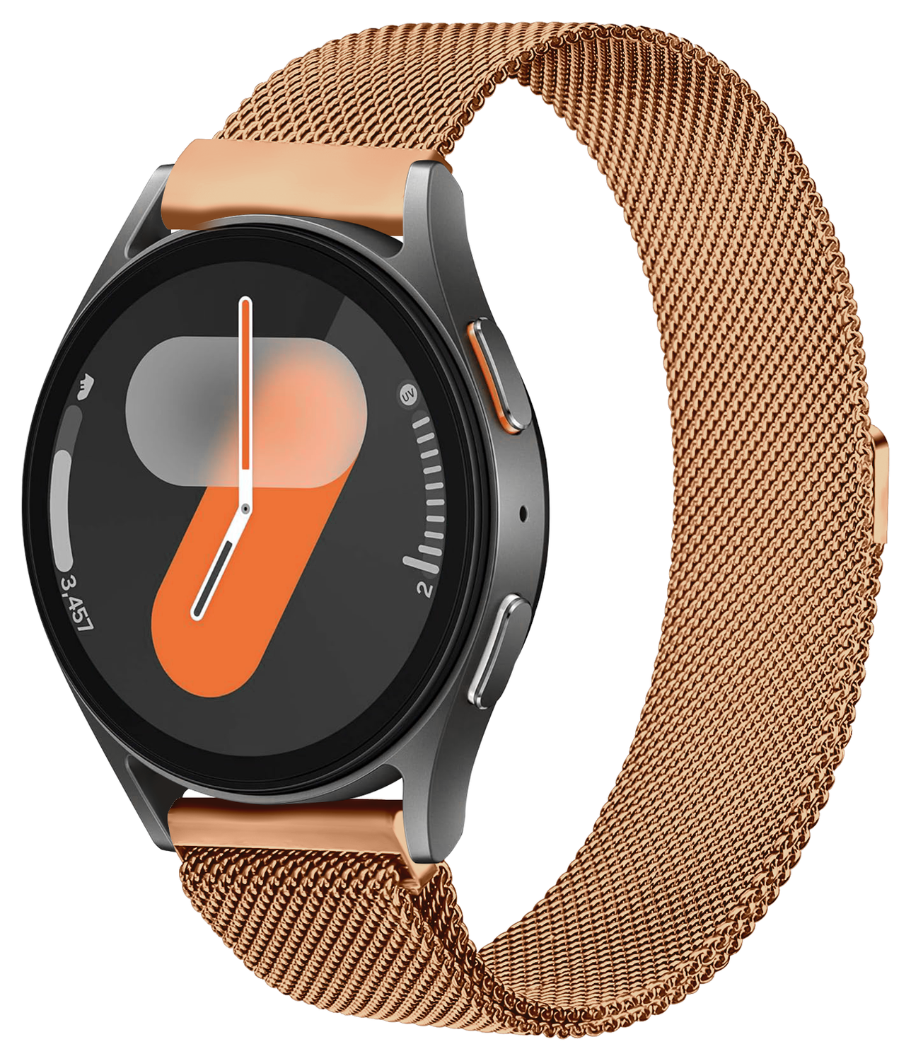 SBG Universeel Smartwatch / Horloge Bandje - Milanees - 20MM - Roze Goud afbeelding 1