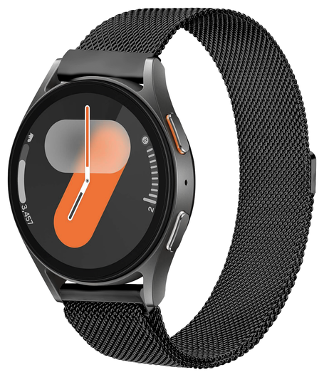 SBG Universeel Smartwatch / Horloge Bandje - Milanees - 22MM - Zwart afbeelding 1