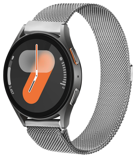 SBG Universeel Smartwatch / Horloge Bandje - Milanees - 22MM - Zilver afbeelding 1