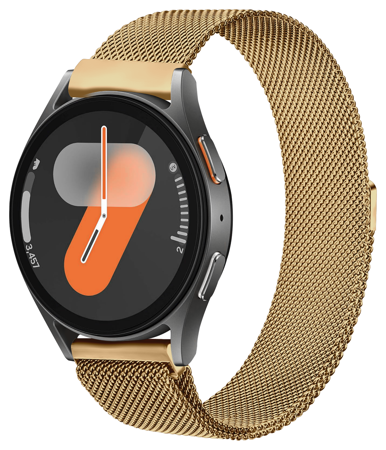 SBG Universeel Smartwatch / Horloge Bandje - Milanees - 22MM - Goud afbeelding 1