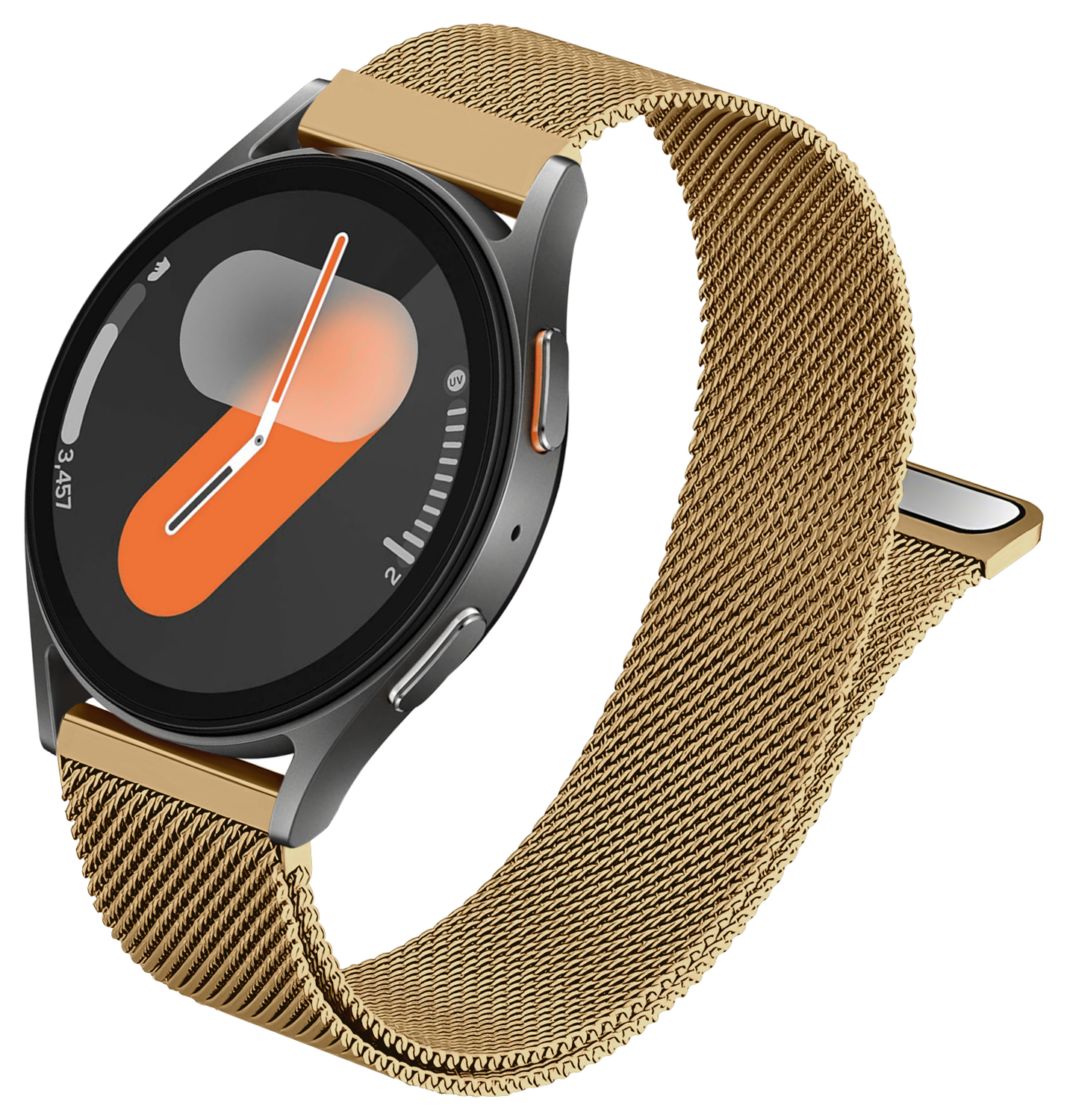 SBG Universeel Smartwatch / Horloge Bandje - Milanees - 22MM - Goud afbeelding 8
