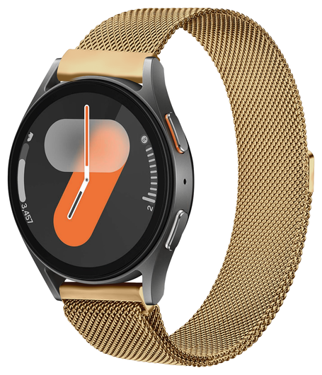 SBG Universeel Smartwatch / Horloge Bandje - Milanees - 22MM - Goud afbeelding 1