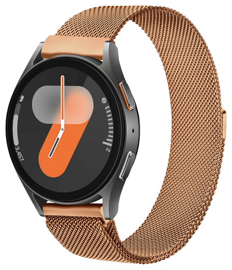 SBG Universeel Smartwatch / Horloge Bandje - Milanees - 22MM - Roze Goud afbeelding 1