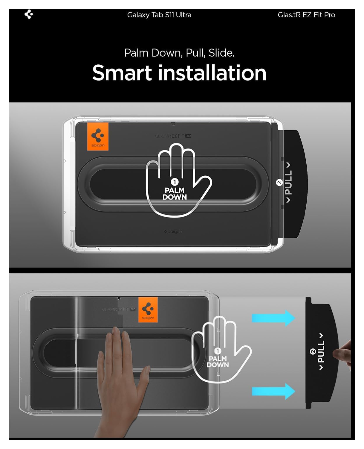 Spigen EZ Fit GLAS.tR Samsung Galaxy Tab S11 Ultra Screen Protector 1-Pack afbeelding 3