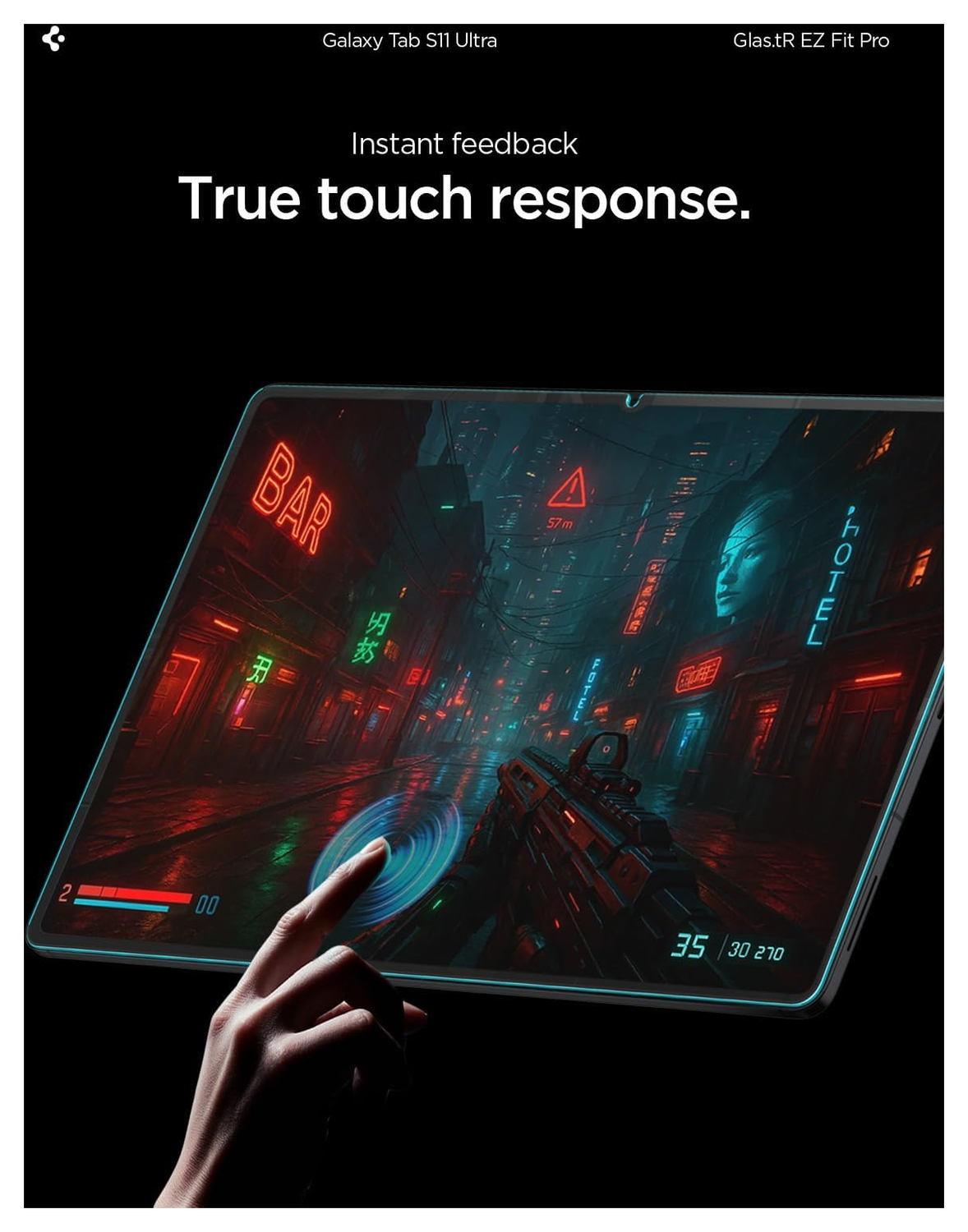 Spigen EZ Fit GLAS.tR Samsung Galaxy Tab S11 Ultra Screen Protector 1-Pack afbeelding 4