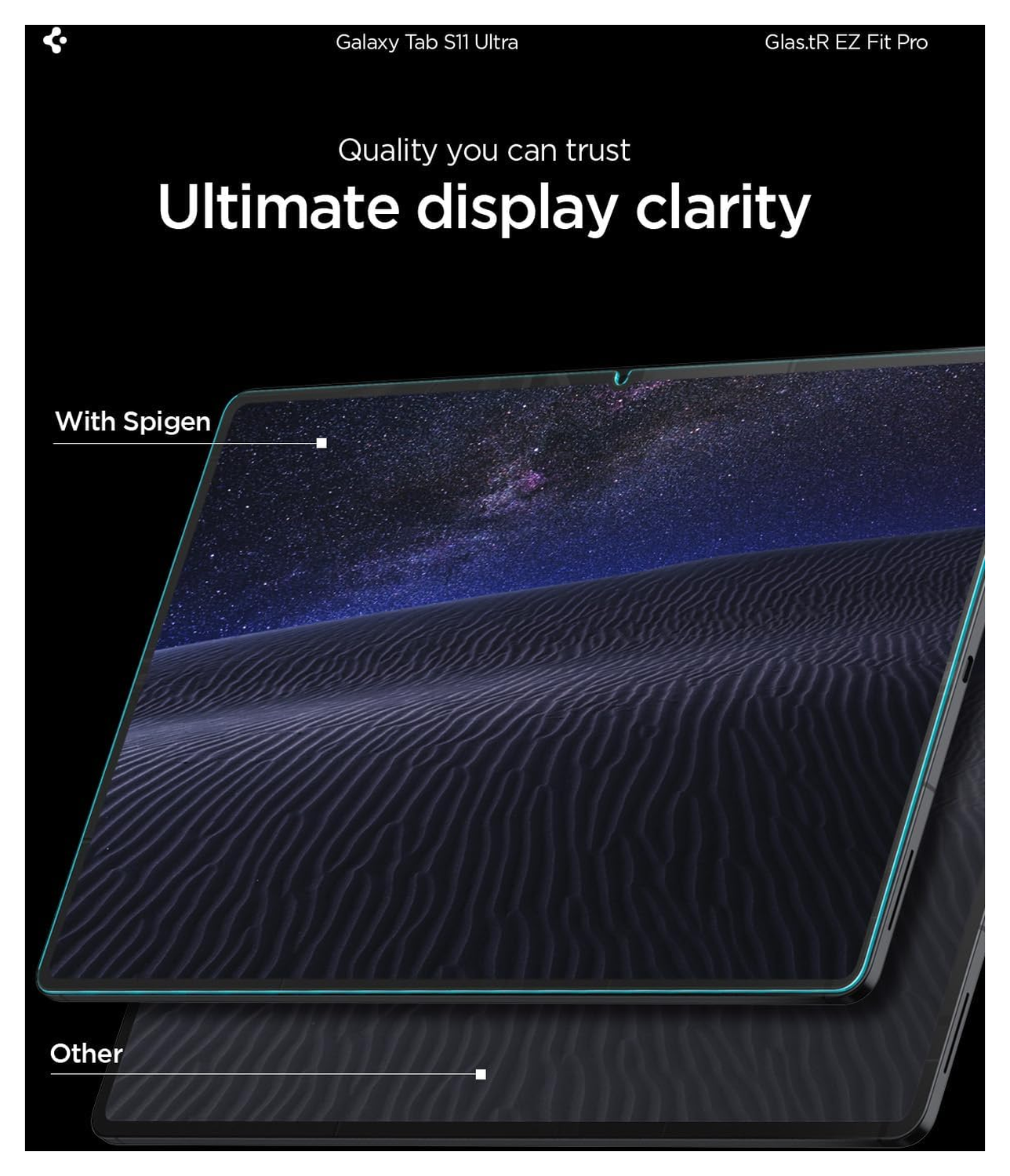 Spigen EZ Fit GLAS.tR Samsung Galaxy Tab S11 Ultra Screen Protector 1-Pack afbeelding 5