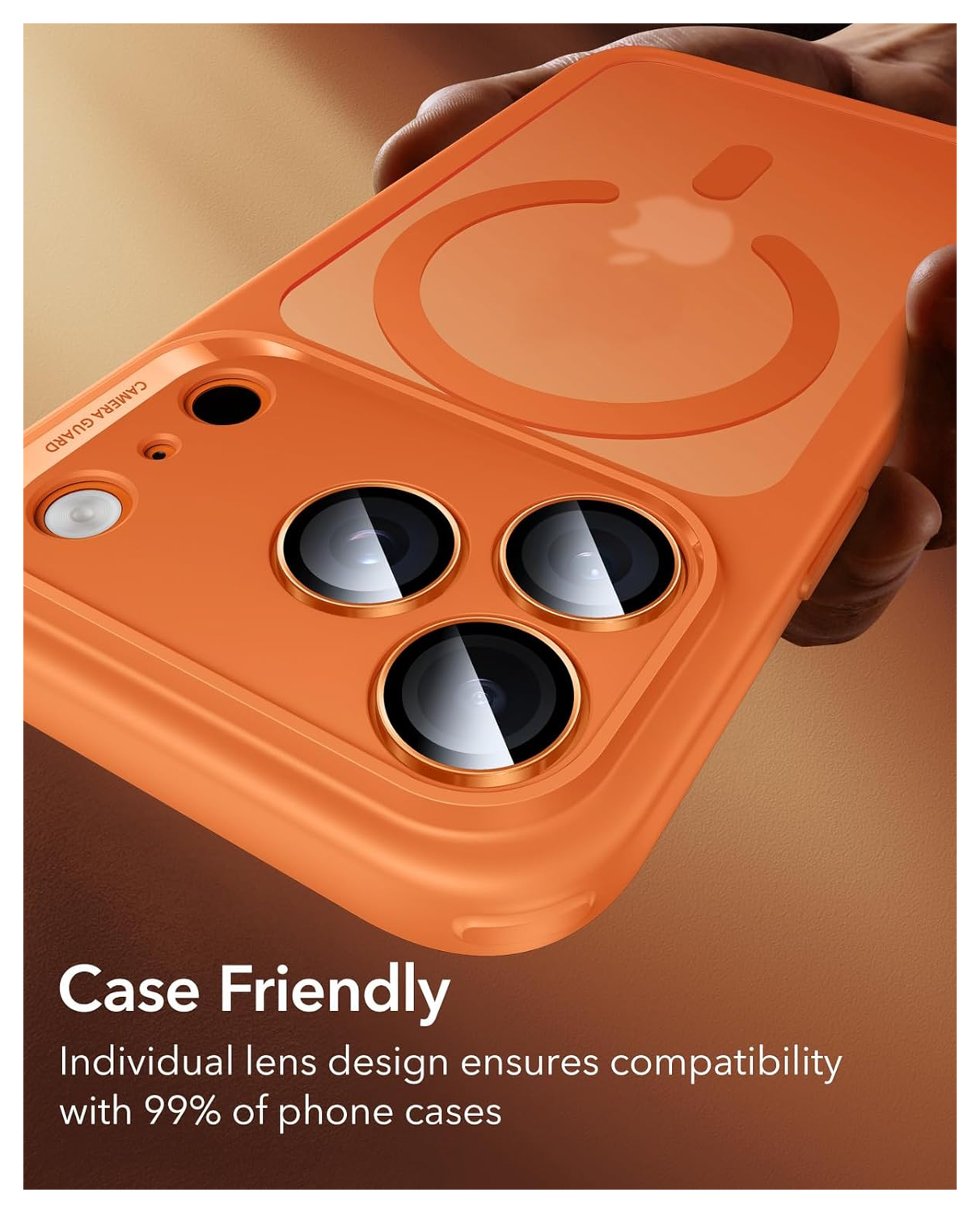 ESR Armorite iPhone 17 Pro (Max)/16 Pro (Max) Camera Lens Protector Oranje afbeelding 8