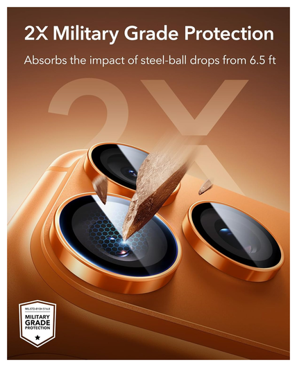 ESR Armorite iPhone 17 Pro (Max)/16 Pro (Max) Camera Lens Protector Oranje afbeelding 4