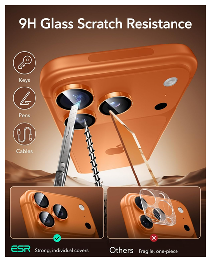 ESR Armorite iPhone 17 Pro (Max)/16 Pro (Max) Camera Lens Protector Oranje afbeelding 5