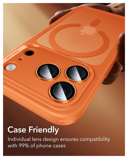 ESR Armorite iPhone 17 Pro (Max)/16 Pro (Max) Camera Lens Protector Oranje afbeelding 8