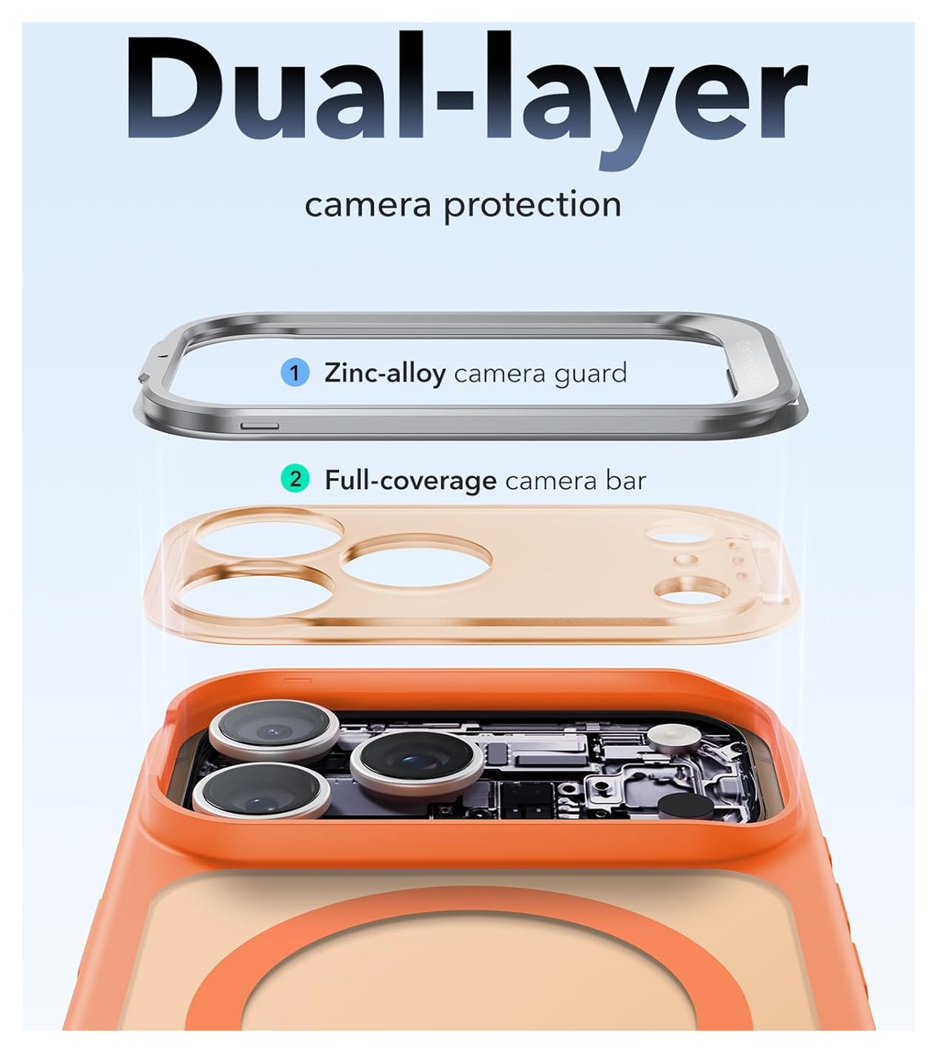 ESR Classic Hybrid MagSafe iPhone 17 Pro Max Hoesje Stand Oranje afbeelding 8