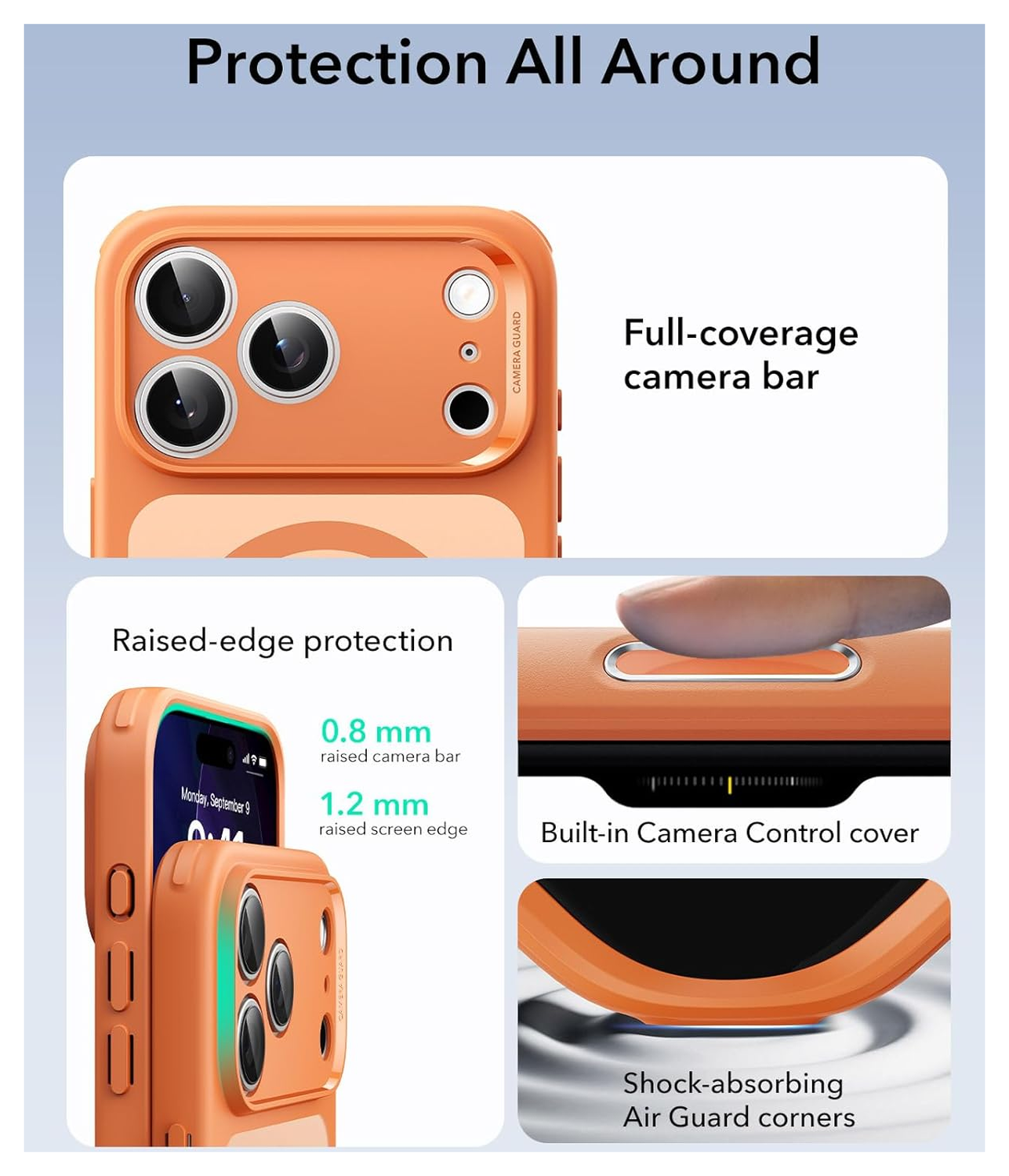 ESR Classic Hybrid iPhone 17 Pro Hoesje MagSafe Back Cover Oranje afbeelding 4