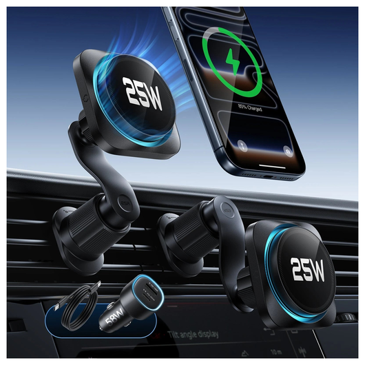 ESR OmniLock 25W MagSafe / Qi2 Telefoonhouder Ventilatierooster CryoBoost Zwart afbeelding 1