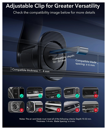 ESR OmniLock 25W MagSafe / Qi2 Telefoonhouder Ventilatierooster CryoBoost Zwart afbeelding 10