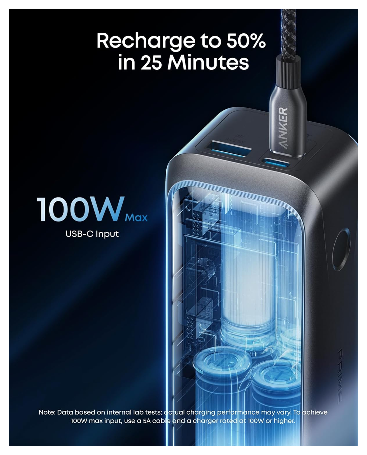 Anker Prime (220W) 20.000 mAh Powerbank Laptop/MacBook Snellader Zilver afbeelding 6