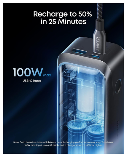 Anker Prime (220W) 20.000 mAh Powerbank Laptop/MacBook Snellader Zilver afbeelding 6