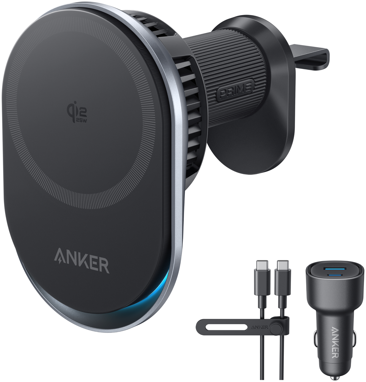 Anker Prime (25W) Qi2 Telefoonhouder Auto Ventilatierooster met MagSafe Opladen afbeelding 1
