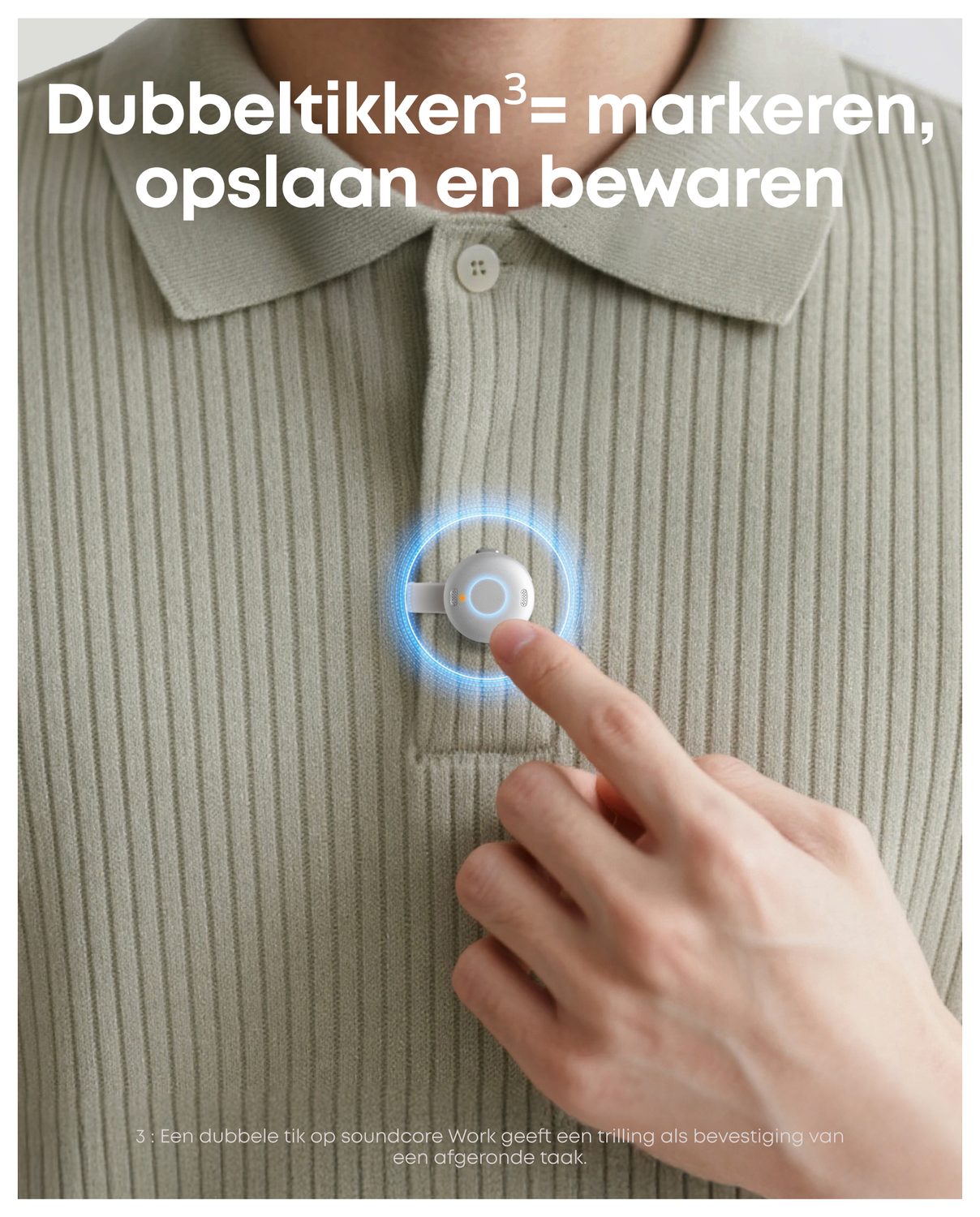 Anker SoundCore Work Compacte AI Voice Recorder met Transcriptie Wit afbeelding 6