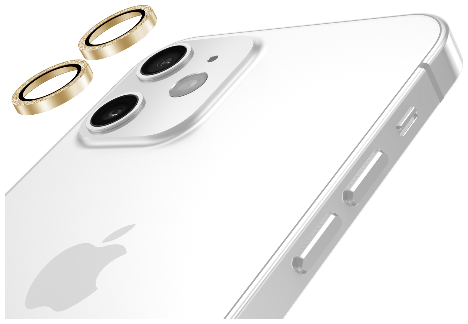 AVY Apple iPhone 12 / 12 Mini / 11 Camera Lens Protector Rings Glitter Goud afbeelding 9