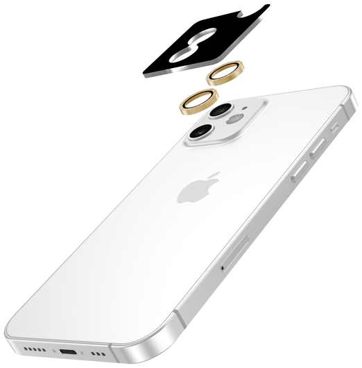 AVY Apple iPhone 12 / 12 Mini / 11 Camera Lens Protector Rings Glitter Goud afbeelding 2