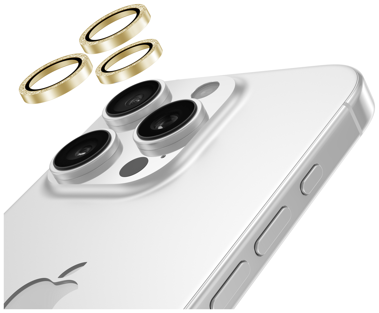 AVY Apple iPhone 12 Pro Max Camera Lens Protector Rings Glitter Goud afbeelding 9