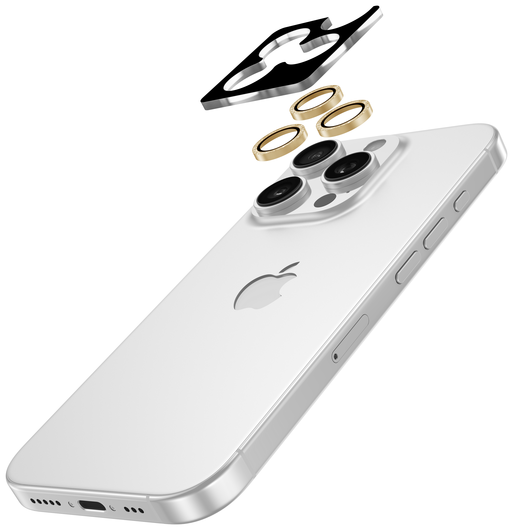 AVY Apple iPhone 12 Pro Max Camera Lens Protector Rings Glitter Goud afbeelding 2