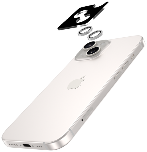 AVY Apple iPhone 14 / 14 Plus Camera Lens Protector Rings Glitter Zilver afbeelding 2