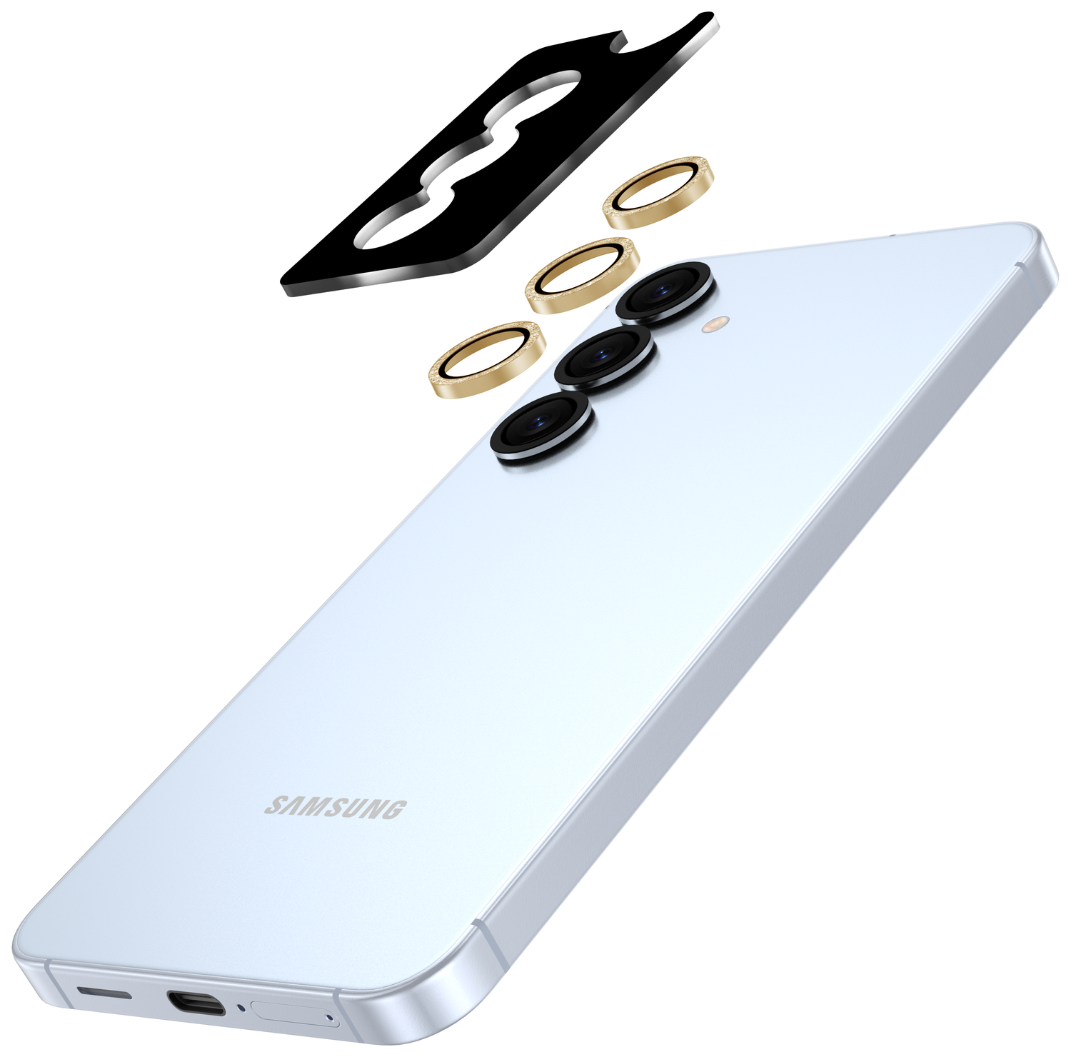 AVY Samsung Galaxy S25 Plus Camera Lens Protector Rings Glitter Goud afbeelding 2